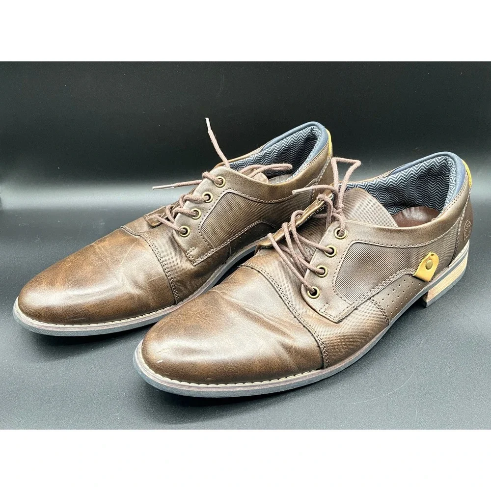 B-52 by‎ Bullboxer Mens Brown Cap Toe Lace Up Dress Shoes Oxford Size 11 Preppy
